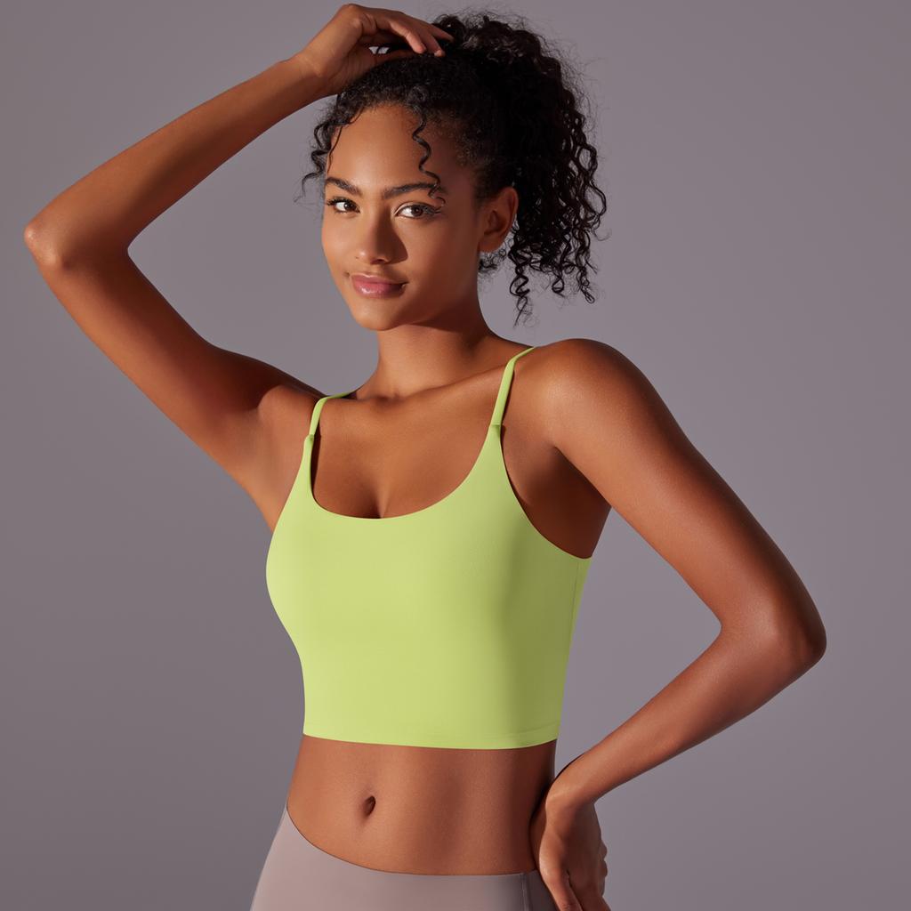 Auroth Sleeveless Sports Vest Women Shockproof Yoga Bra Push Up Gym Workout Crop Top Solid Color Fitness Top