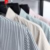 Pierre Cardin Мужская полосатая рубашка с коротким рукавом из чистого хлопка