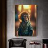 Monkey Doctor and Baby Picture Fantastic Wall Art Canvas Print Anthropomorphic Animal Poster For Living Room Home Decor Cuadros