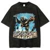 Классическая ретро-игра Bioshock Периферия Графический принт Футболка Мужчины Женщины Новый Харадзюку Стиль Футболка Винтажная Стирка Хлопок Топ