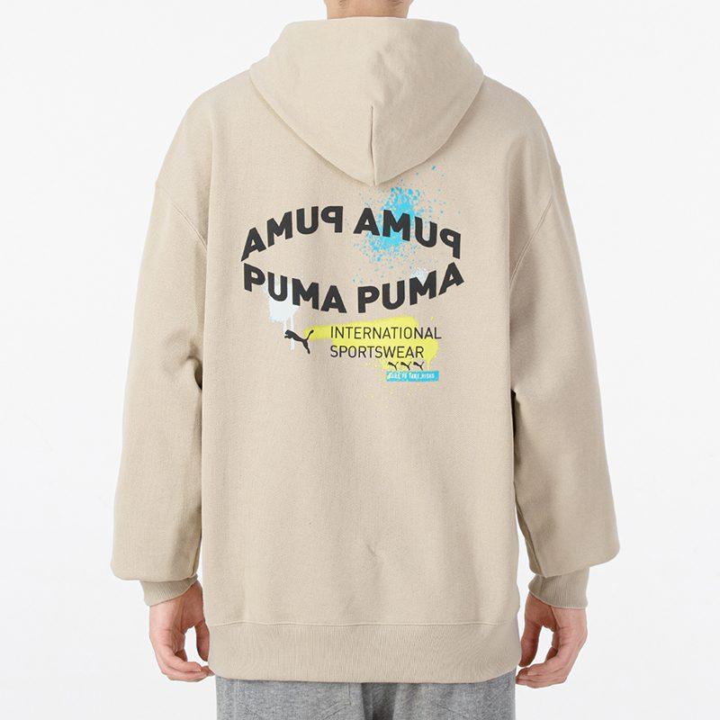 PUMA Sweatshirts Men's Ecru Hooded Moderate Regular 536061-64