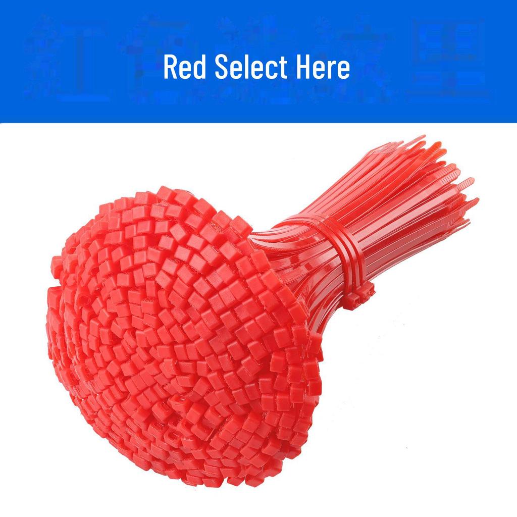 Multicolor Nylon Self-Locking Cable Ties, 4x200mm - Red, Yellow, Blue, Green