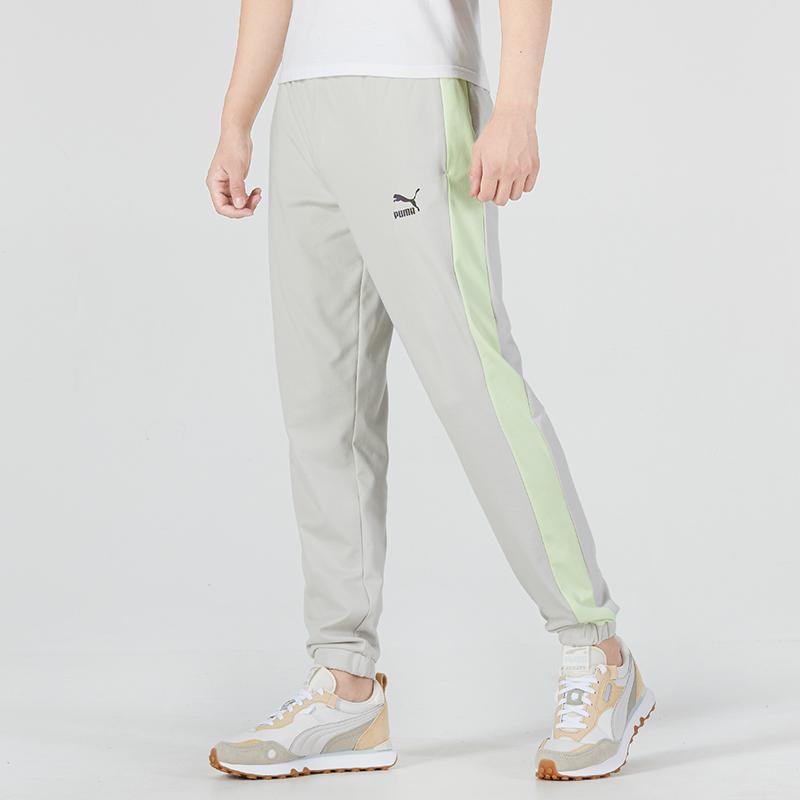 Puma Casual Knit Colorblock Jogger Sweatpants Unisex Bottoms Light-Grey 538837-09