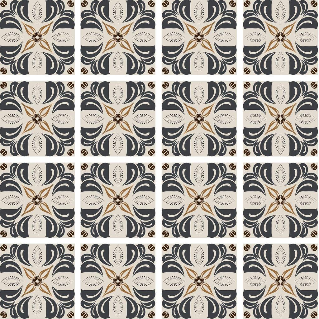 Poromoro Portuguese Spanish Azulejo Tile Stickers Peel and Stick Kitchen Bathroom Mosaic Tile Stickers Set of 16 & (11.9,4)