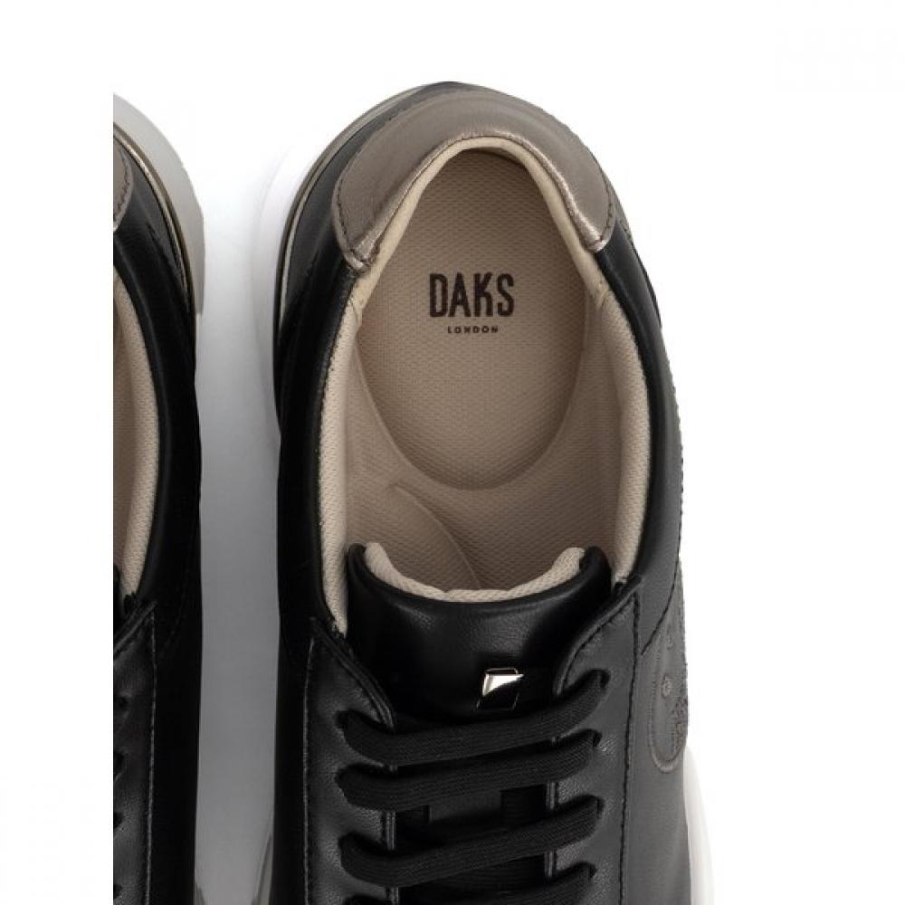 Daks Women Smile Pattern Comfort Elevation Banding Sneakers Black Dlf602ls10