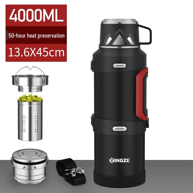 Large-Capacity Portable Thermos, 316 Stainless Steel, 3L & 5L Options, Ideal for Car Travel & Outdoor Use.