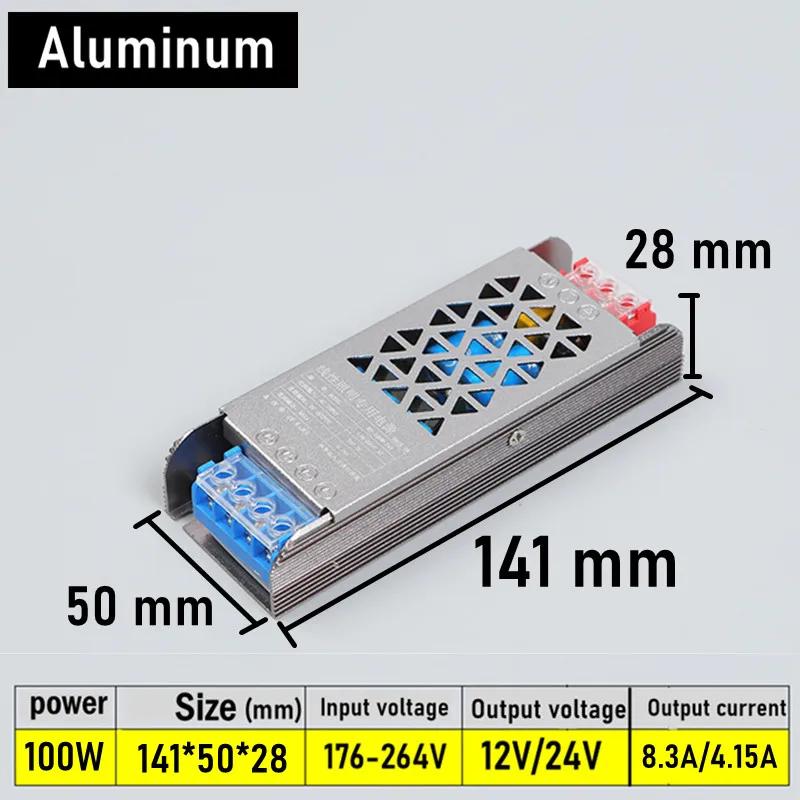 Супертонкие трансформаторы переменного тока постоянного тока 220 В в 12 В 24 В импульсный источник питания 12 24 В вольт 60 Вт 100 Вт 200 Вт 300 Вт A/D для адаптера домашнего освещения