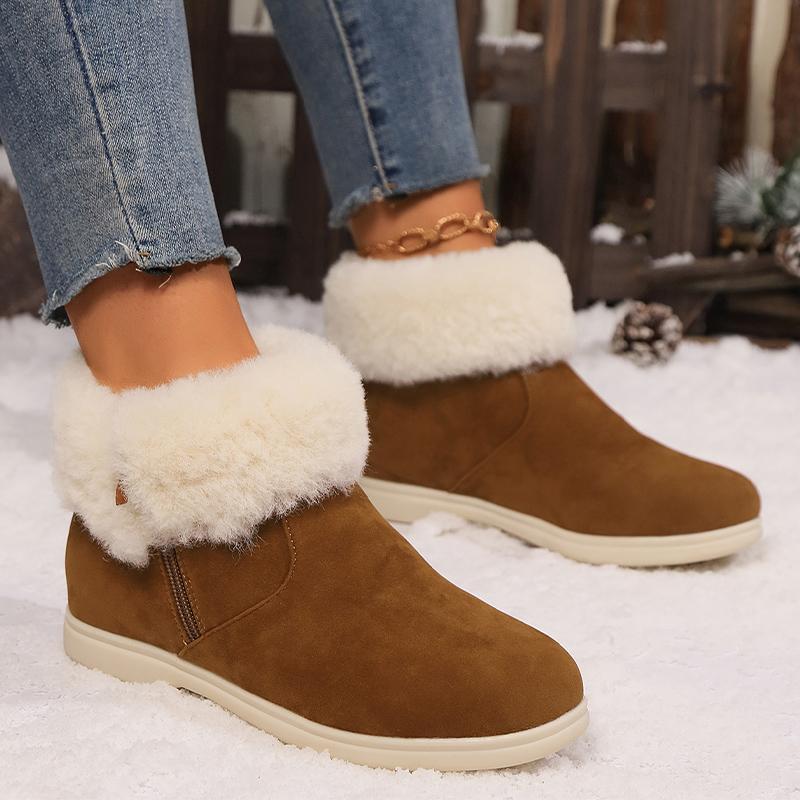 Женские меховые теплые ботильоны из замши, зимняя обувь 2025 года, новый брендовый тренд, короткие плюшевые туфли на плоской подошве, ботинки «Челси», спортивная повседневная обувь, Botas