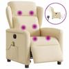 VidaXL Electric Massage Recliner Cream Fabric 3303132