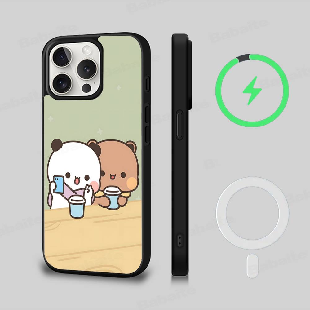 BUBU DUDU Мультяшный Матовый Магнитный Чехол Для Телефона Для IPhone 16 17 15 14 13 12 11 Для Magsafe Беспроводной Зарядки