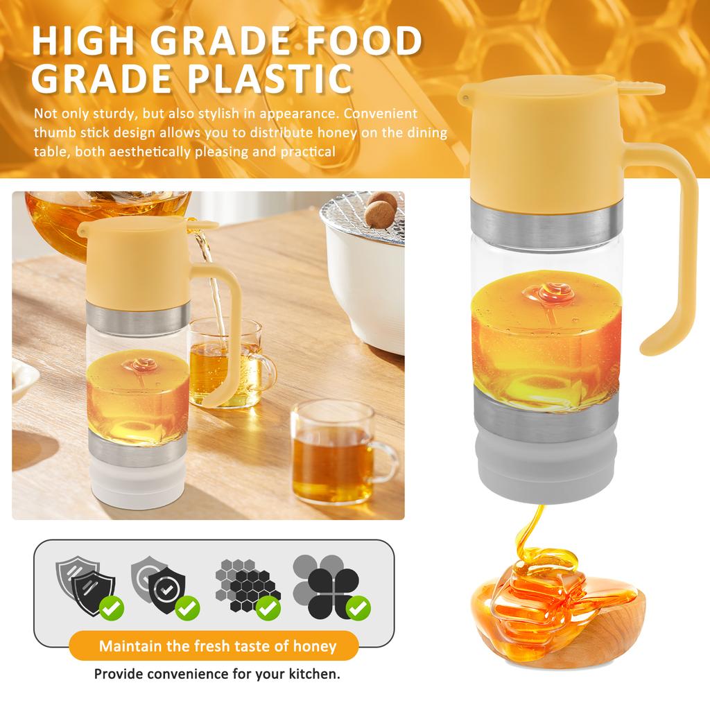 Стеклянный диспенсер для меда с ручкой, банка для масла без капель, графин для барбекю, кухни, выпечки, жарки, пикника, многофункциональный диспенсер для кленового сиропа