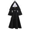 Хэллоуин монахиня косплей костюм комплект из 4 предметов костюм монахини + накидка + пояс + ожерелье косплей костюм