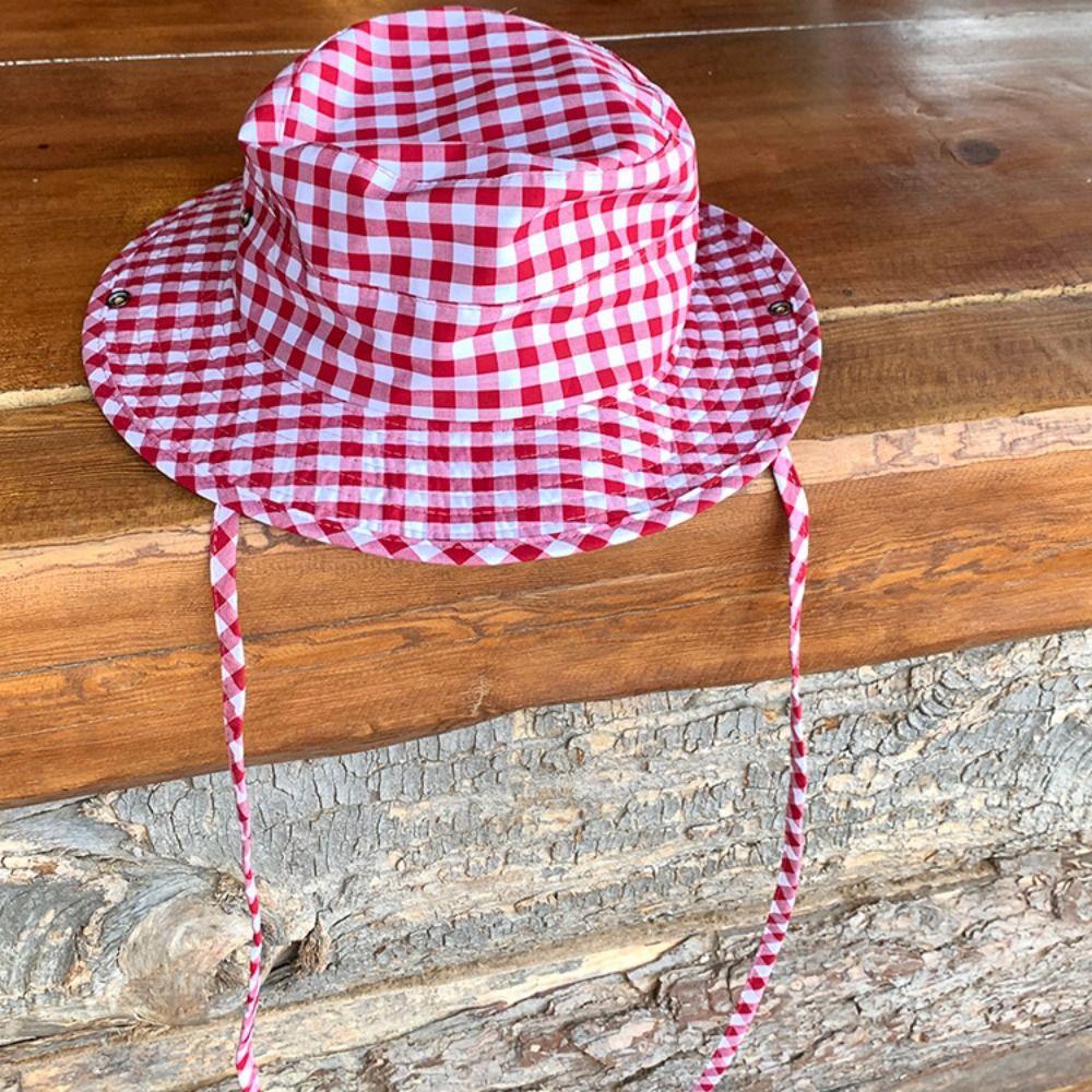 Lattice Y2k Fishmen Hat UV Protection Bucket Hat Fashion Wide Brim Sun Hat Fishing