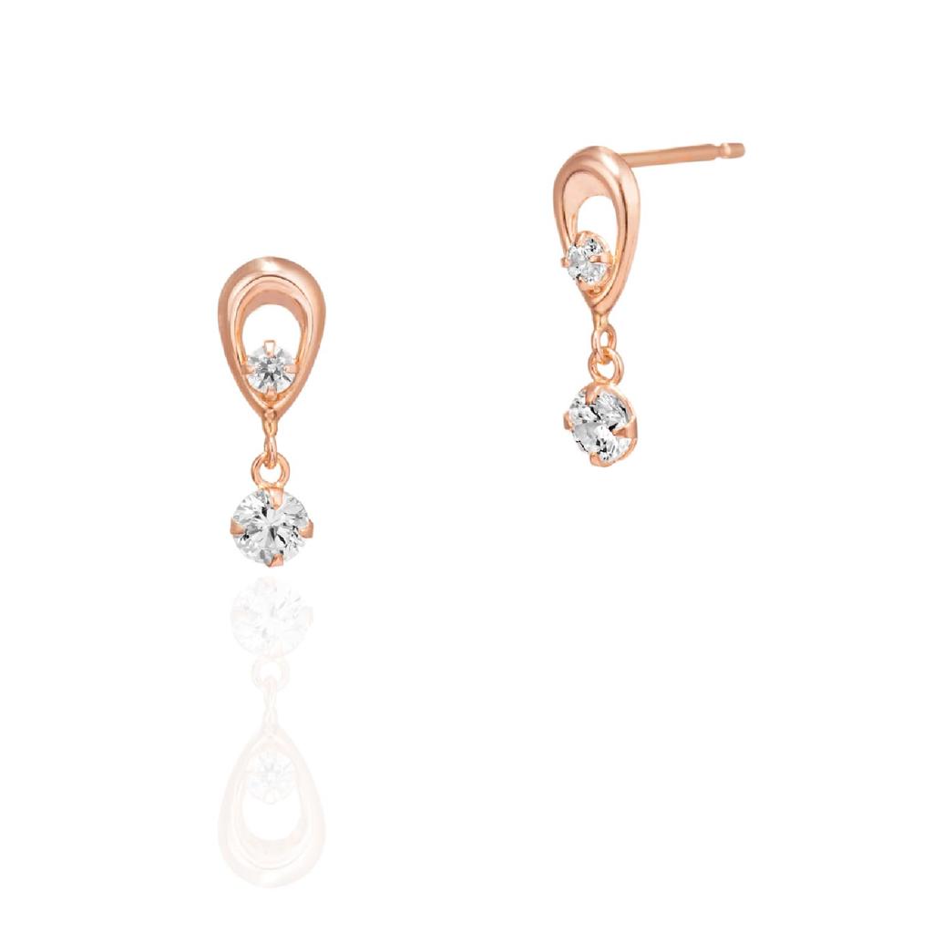K10 Pink Gold Earrings 111826153110 [4℃] (PG) Women's
