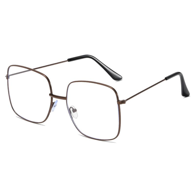 Очки, женская квадратная оправа, плоское зеркало с золотой окантовкой, большая оправа, круглое лицо и худое, подойдет близоруким мужчинам.