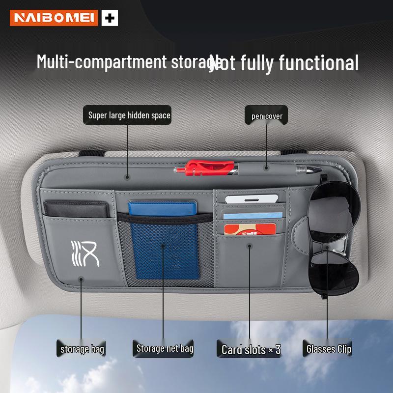 Солнцезащитный козырек BYD Han EV с зажимом для очков и многофункциональным держателем для карт