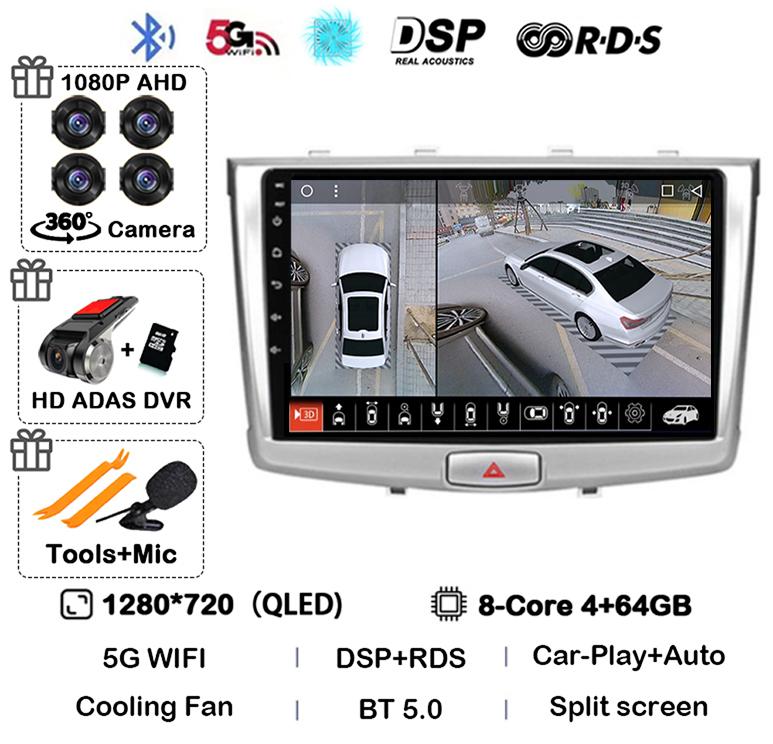 Android 14 Carplay Auto WIFI+4G Для GREAT WALL Hover Haval H6 2016 2017 2018 Автомагнитола Мультимедийный плеер Навигация Стерео GPS