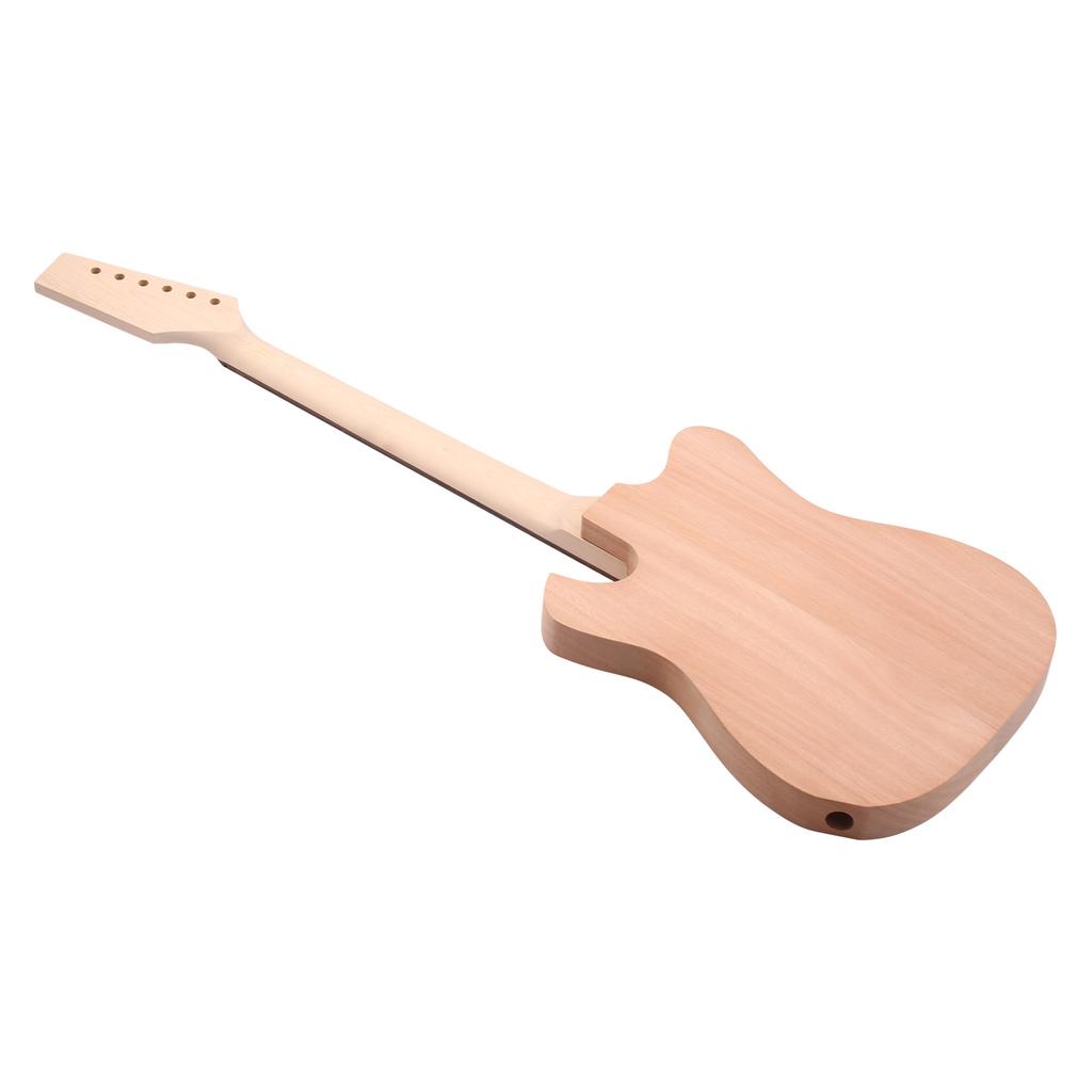 Незаконченная электрогитара DIY Kit Корпус из красного дерева, клен, гриф, накладка на гриф из палисандра