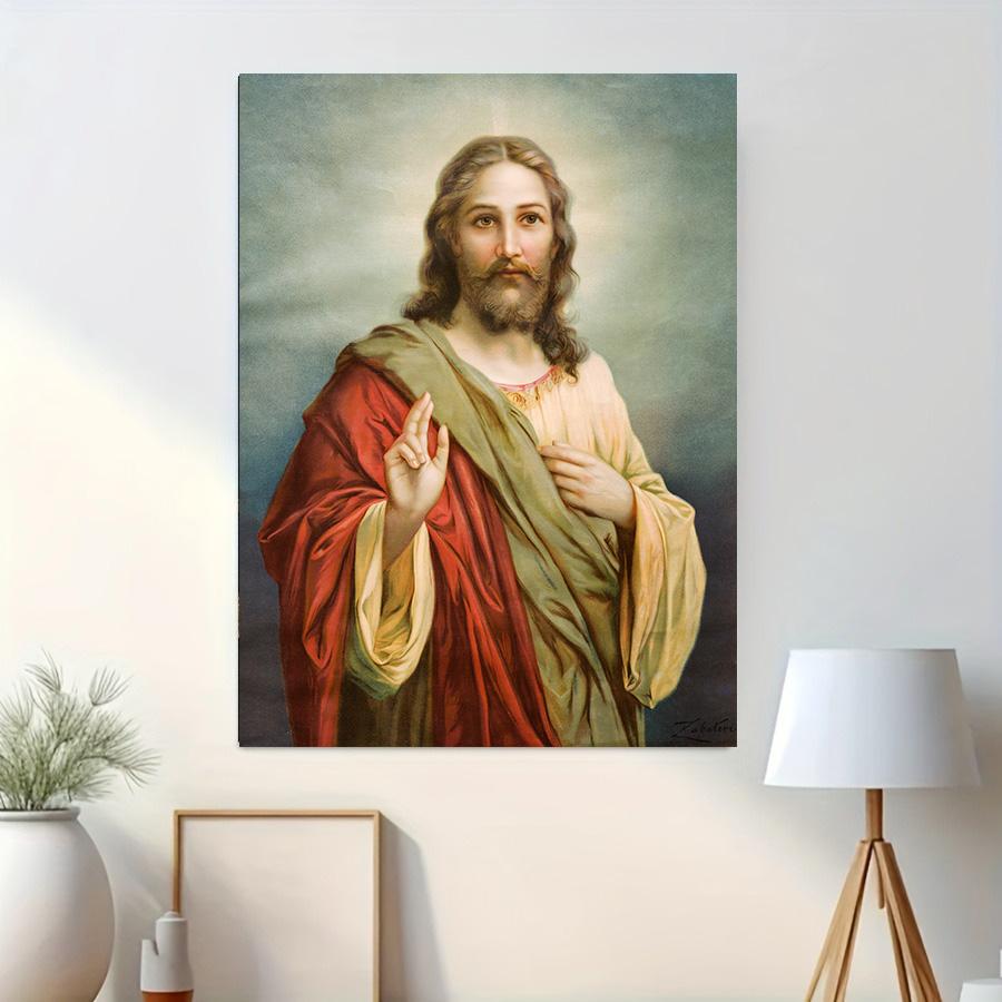 Vintage Sacred Heart of Jesus Art Prints Mary God Poster Abstract Religion Canvas Painting Retro Wall Picture Home Decoration