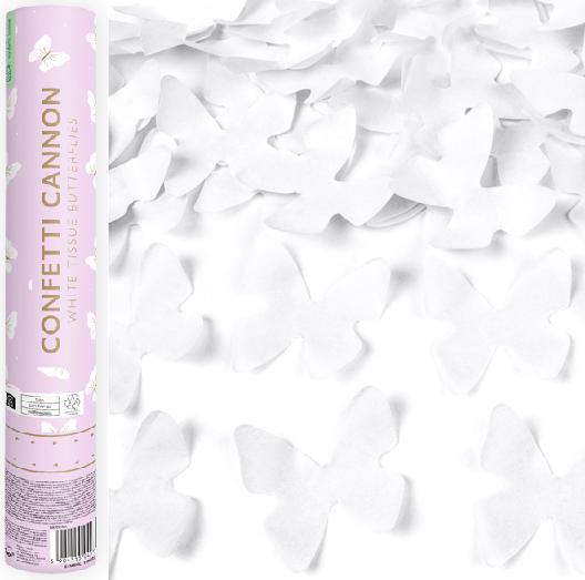 White Butterflies Confetti Shooter 28cm