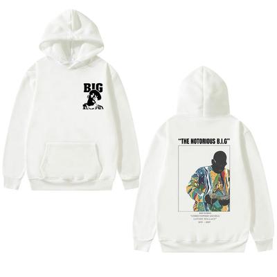 Горячая Распродажа Худи The Notorious B.I.G. Biggie Smalls Двусторонний Принт Пуловер Мужчины Женщины Мода Хип-Хоп Оверсайз Худи Свитшот