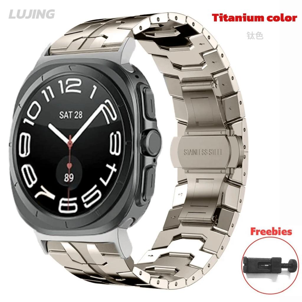 Ремешок цвета ультратитана для Samsung Galaxy Watch 7 Ultra 47 мм, ремешок без зазоров, изогнутый конец, металлический браслет для GALAXY 7 47 47 мм, ремешок Correa