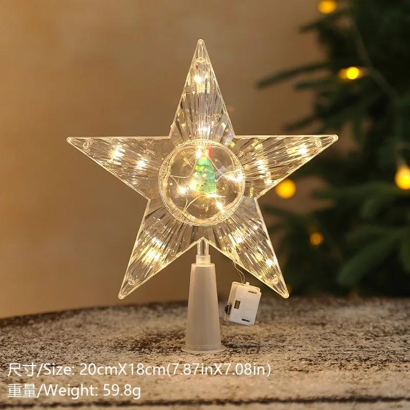 3pcs 15cm Christmas Tree Decoration Stars Warm White Lights Home Room Decor LED Shining Lamp Xmas Festival TopStar Navidad