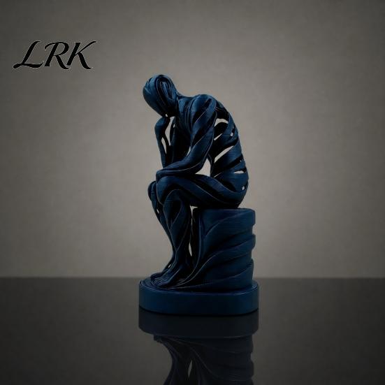 Полая Фигура Лайн-Арт Абстрактный Мыслитель Украшение, 3D-Печатная Матовая Белая Скульптура, Современный Акцент для Дома, Скульптура для Рабочего Стола в Гостиной