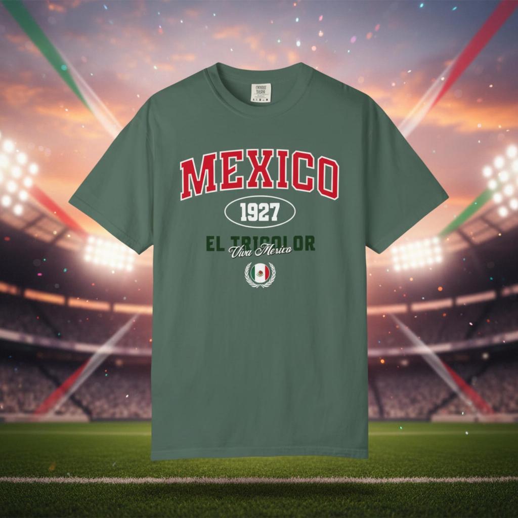 Mexico El Tricolor 1927 T-Shirt, Viva Mexico Football Streetwear