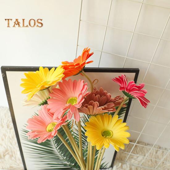 Искусственный цветок, анти-выцветание, украшение из искусственной кожи, отличный одиночный филиал, домашний декор для вечеринки, сада, гербера, искусственный цветок, товары для дома