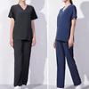 1 комплект, комбинезон для салона красоты, рабочая одежда с v-образным вырезом, однотонная профессиональная спа-униформа со средней талией, костюм для повседневного использования