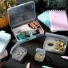 Small Rectangular Transparent Plastic Storage Box with Lid for Card Handicrafts Learning Supplies Screws & Batteries Clear