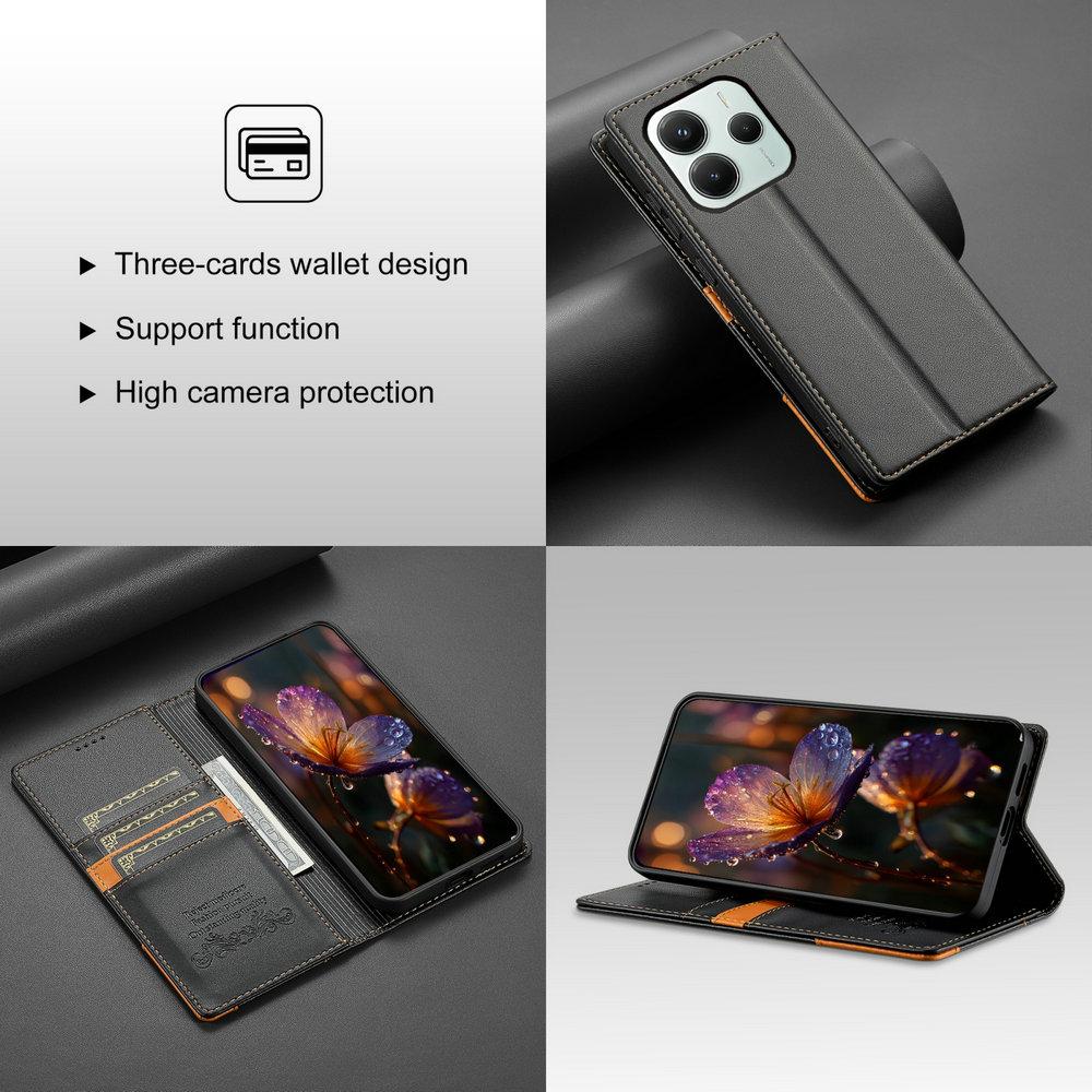 Роскошный чехол для Xiaomi Redmi Note 15 Pro Plus 5G RFID Кожаный Funda Чехол для Redmi Note 14 Pro Телефон MI Redmi 14c 14s 4G Чехол-книжка