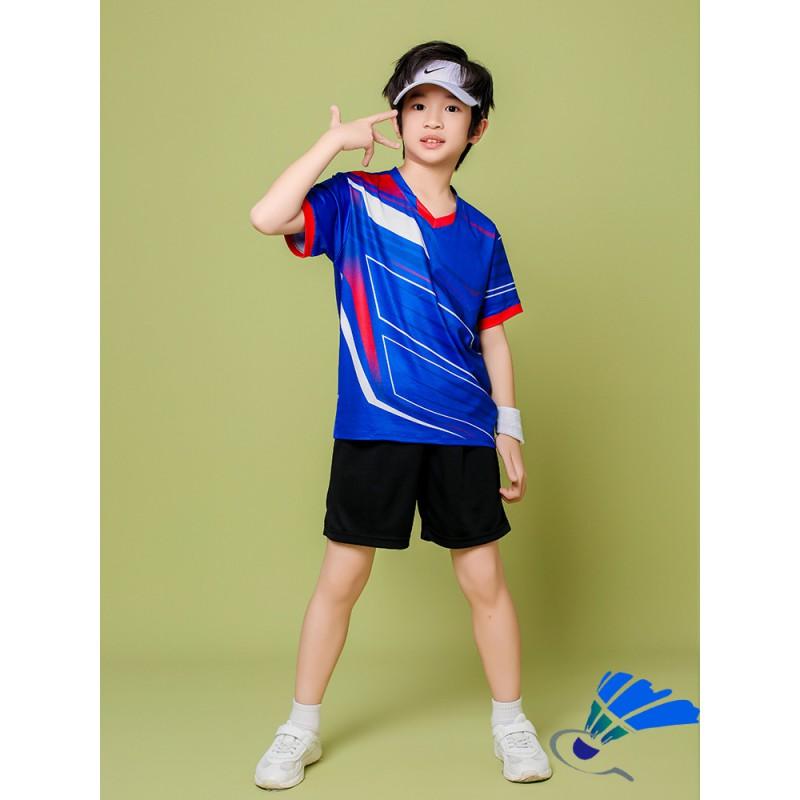 Kids Sports Set Badminton Tennis Volleyball Training Competition Breathable Milk Silk Uniform Boys Girls Fall
