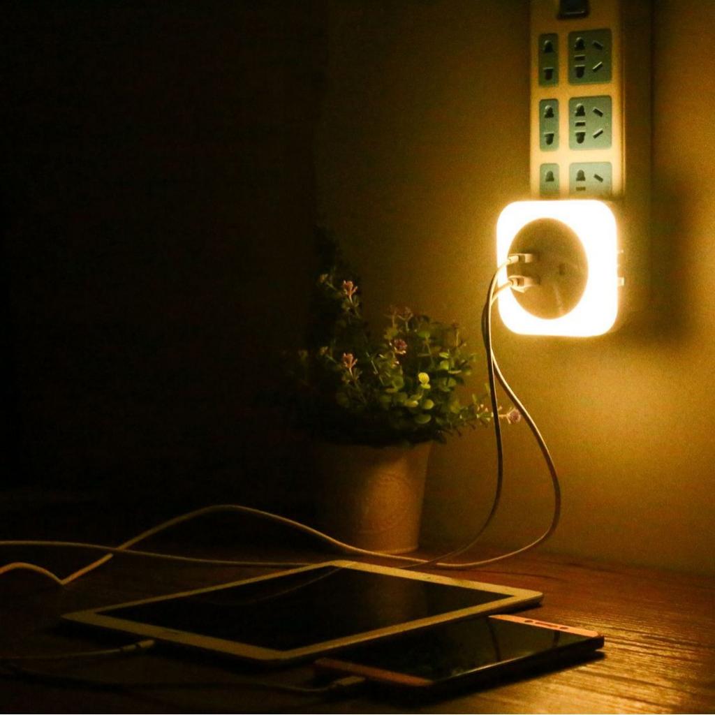 Светодиодный ночник с двойным USB-зарядным разъемом, сенсорная розетка EU/US, защита глаз, для дома, кровати, интерьера спальни, ночник
