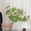 Искусственная ветка цветка, Реалистичный искусственный цветок со стеблем и зелеными листьями для цветочной композиции, Центральный элемент для гостиной, обеденного стола