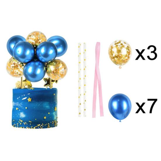 10 Pcs 4 Inch Balloons Cake Topper Happy Birthday Mini Balls Cake Topper DIY Baking Decoration for Anniversary Birthday Party Baby Shower Decor