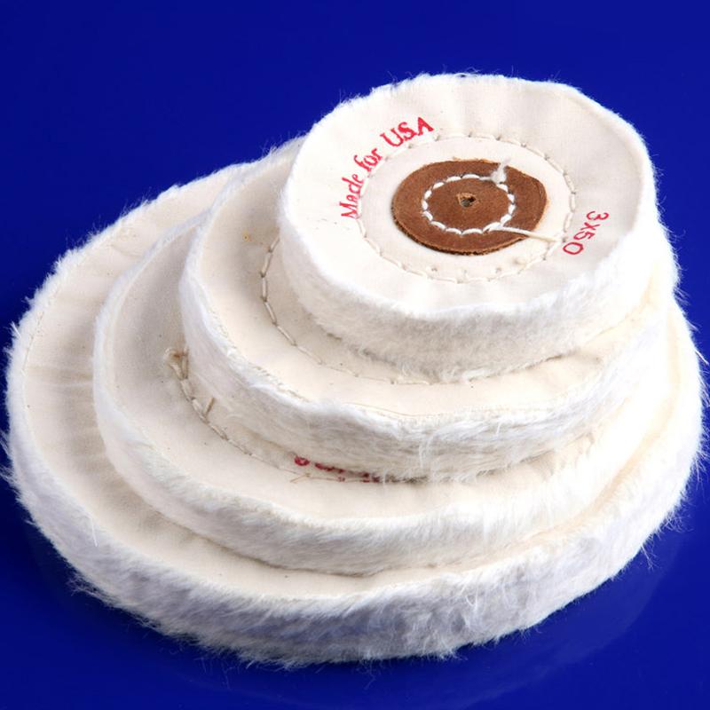 1pc 3-8 inch Cotton Lint Cloth Buffing Wheel Grinder For Gold Silver Jewelry Mirror Polishing Wheel Flannelette Tools