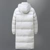 Down Jacket Men's Knee Length Winter Outdoor White Duck Down Hooded Jacket
