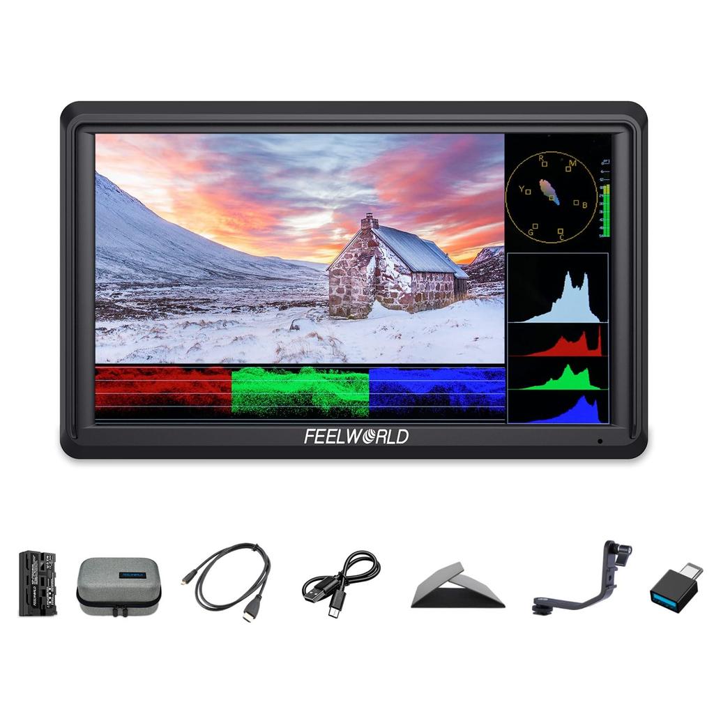 FEELWORLD FW568 Компактный накамерный монитор для DSLR-камеры с 3D LUT, формой волны, вектором, Full HD 1920x1080, входом и выходом HDMI, аккумулятором F550 и хранилищем 6-дюймовый