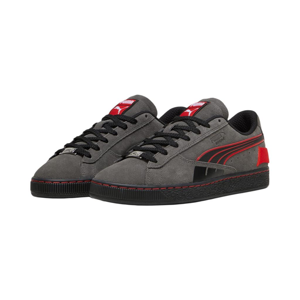 Формула 1 x Puma Suede T Темно-серый Поп-красный Мужские кроссовки 308438-01