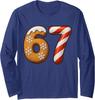 67 Six Seven Gingerbread Candy Cane Christmas Design Long Sleeve T-Shirt