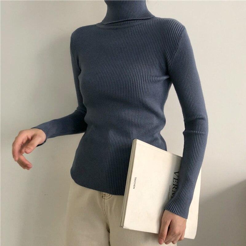 Осенне-зимние вязаные топы, женские свитера, корейский тонкий женский пуловер, вязаный свитер, джемпер, мягкий, теплый, Femme 16193