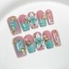Ручная работа 3D Цветочная Звезда Ракушка Морской Дизайн Ногтей Типсы Градиент Морской Шик Накладные Ногти Женские
