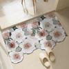 Bathroom Absorbent Mat Non-slip Bathroom Door Mat Fresh Flower Carpet Bathroom Shower Door Mat