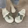 Взрывные перемены ниша оригинальный бант мятно-зеленые парусиновые туфли женские новые летние на платформе универсальные повседневные туфли