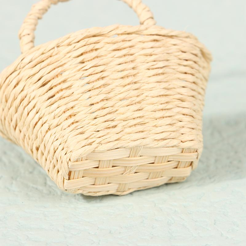 Мини милый кукольный домик из ротанга, плетеная вручную корзина, милые игрушки, куклы, миниатюрное украшение