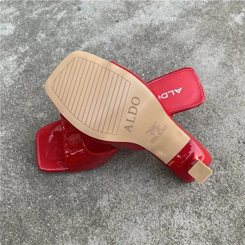 Новая женская обувь европейская и американская мода квадратная голова тонкий высокий каблук сексуальные тапочки женские Zapatos De Mujer 2024