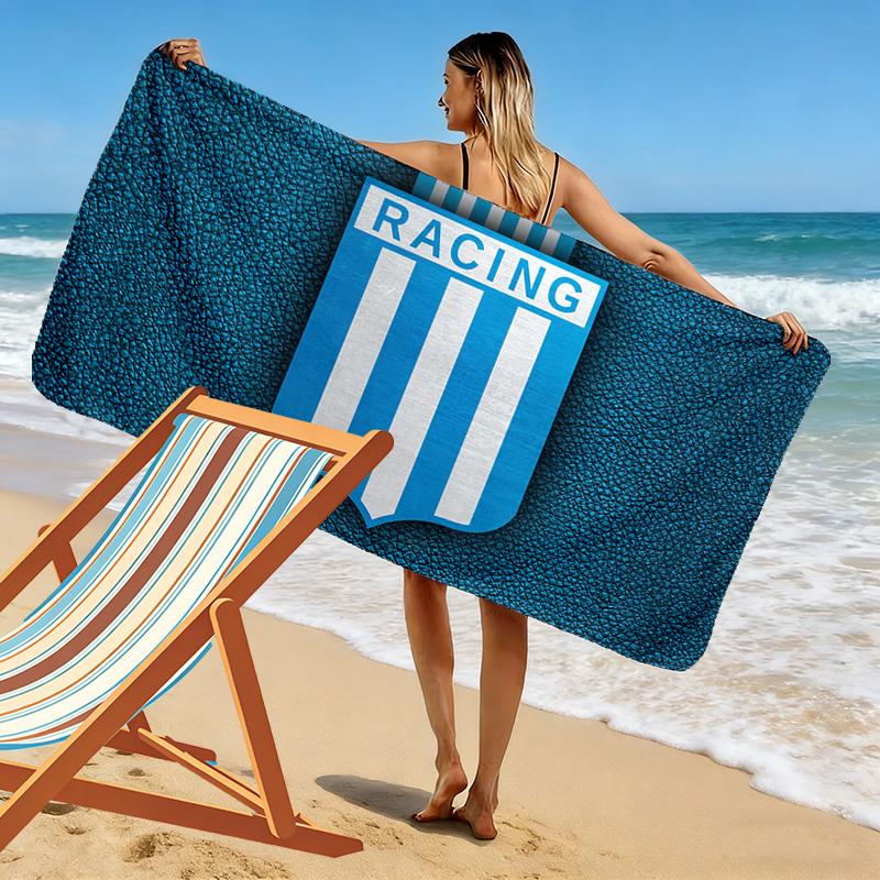 Racing Club Print Beach Towel, Large Soft Quick Dry Towel for Beach Camping Swimming