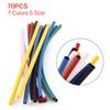 70pcs Halogen Free 2:1 Heat Shrink Tubing Wrap Cable Sleeve Shrinkable Tube